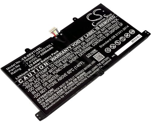 Batteri til Dell 7WMM7,CP305193L1,DL011301-PLP22G0 3200 mAh