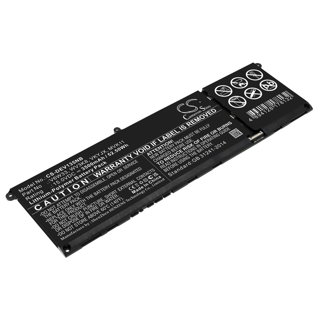 Batteri til Dell V6W33,WV3K8,VKYJX,MVK11,XDY9K,PG8YJ,927N5,FH3K2,MGCM5 3500 mAh