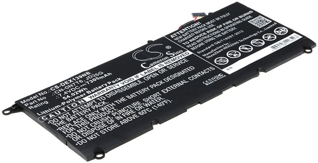 Batteri til Dell CN-0N7T6,0N7T6,JD25G,90V7W,5K9CP,DIN02,RWT1R,0DRRP,JHXPY 7300 mAh