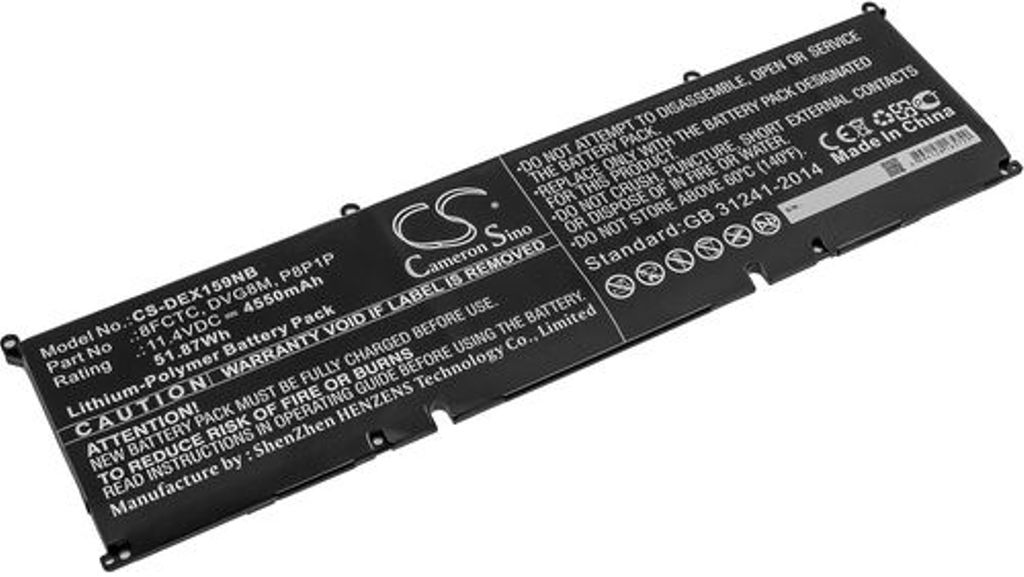Batteri til Dell 8FCTC,DVG8M,P8P1P 4550 mAh