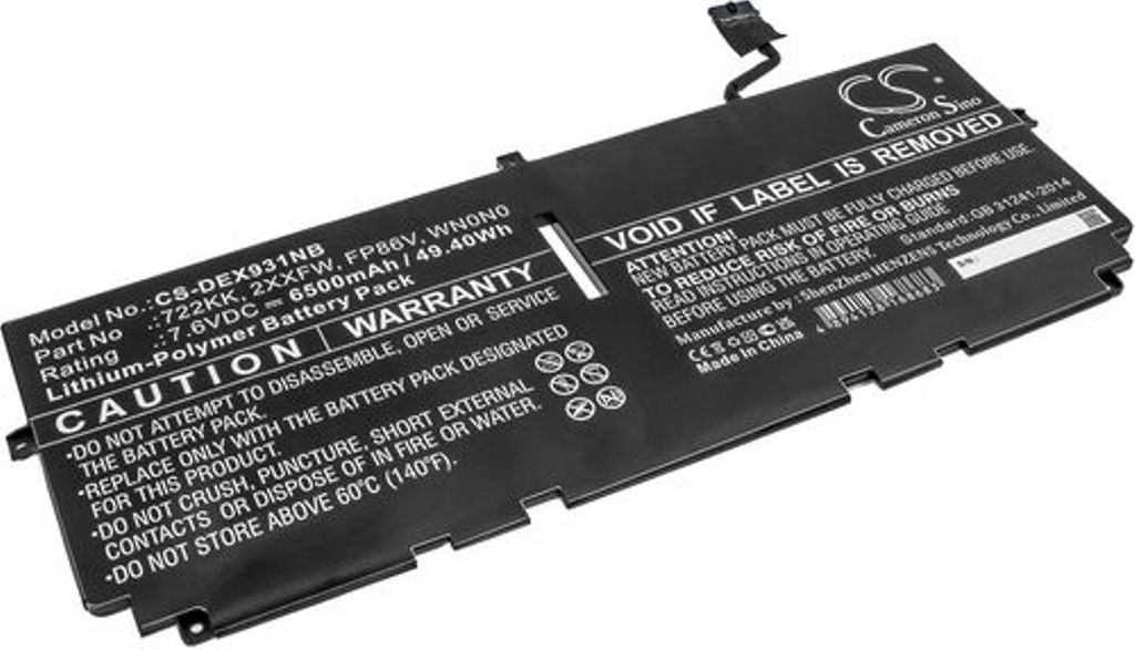 Batteri til Dell 2XXFW,722KK,FP86V,P117G,P117G001,P117G002,WN0N0 6500 mAh