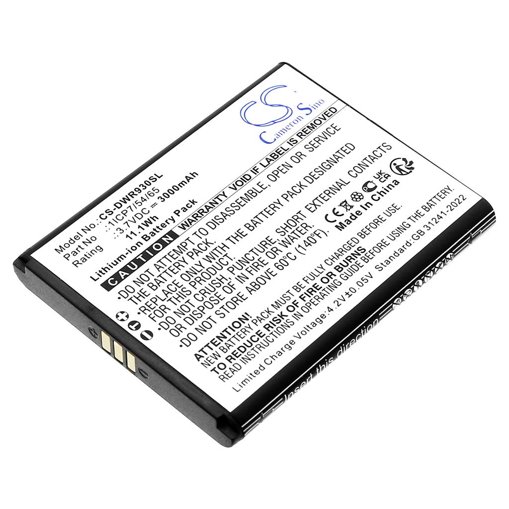 Batteri til D-Link 1ICP7/54/65 3000 mAh