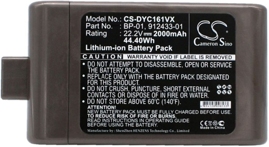Batteri til Dyson BP-01,12097,912433-01,912433-03,912433-04 2000 mAh
