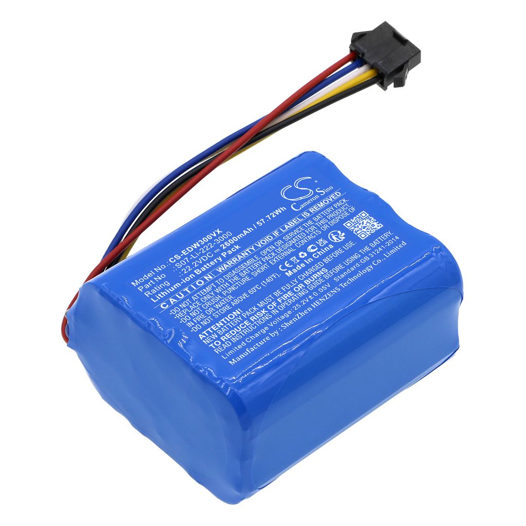 Batteri til Ecovacs S07-Li-222-3000,10002221 2600 mAh