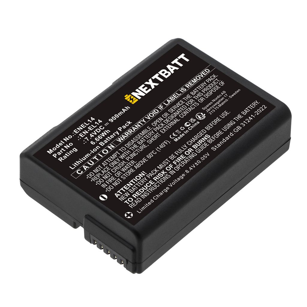 Batteri til NiKon EN-EL14,EN-EL4,EN-EL4a,EN-EL4e (900mAh)