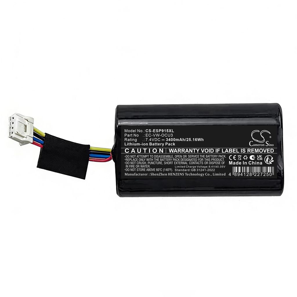 Batteri til SEAT 3G0915089, EAC63298904, EAC63298909,  EC-VW-OCU3 3400 mAh
