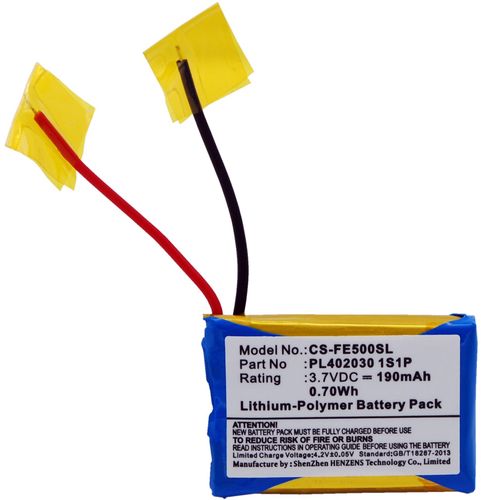 Batteri til Fiio PL402030 1S1P 190 mAh