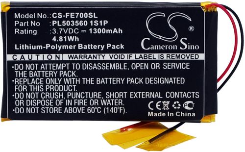 Batteri til Fiio PL503560 1S1P 1300 mAh