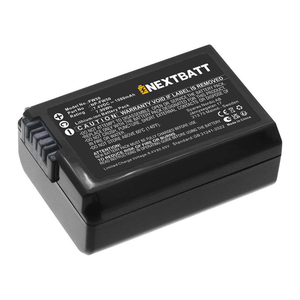 Batteri til Sony NP-FW50 (1080mAh)