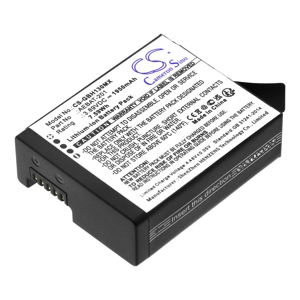 Batteri til GoPro AEBAT-201,CAAGPO1912,CPSS1B (1950mAh)