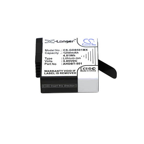 Batteri til GoPro AHDBT-501,AABAT-001,AABAT-001-AS,601-10197-00,601-27537-000 (1250mAh)