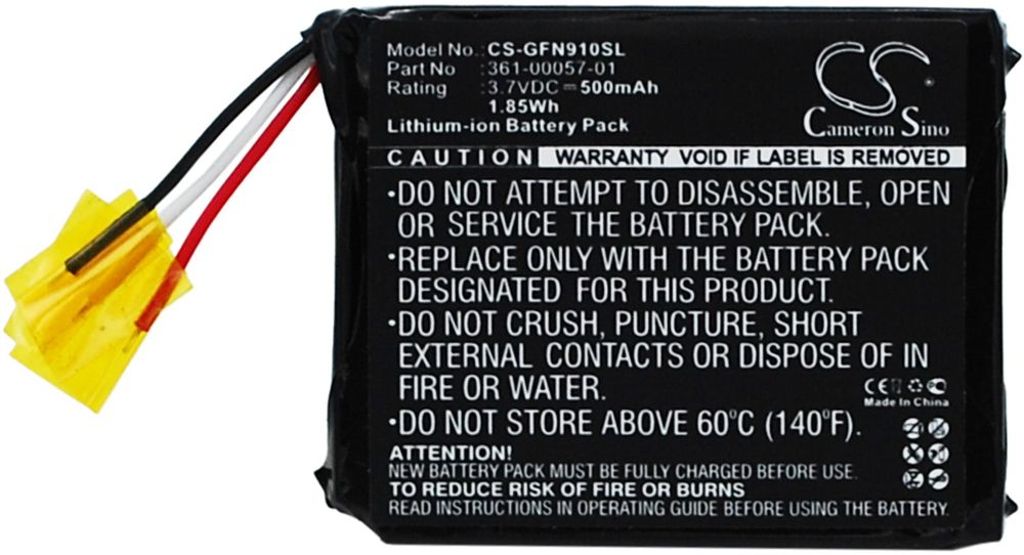 Batteri til Garmin 361-00057-01,361-00057-00 500 mAh