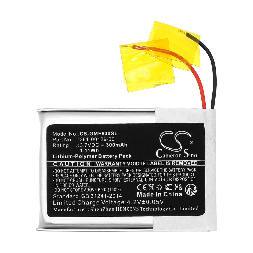 Batteri til Garmin 361-00126-00 300 mAh