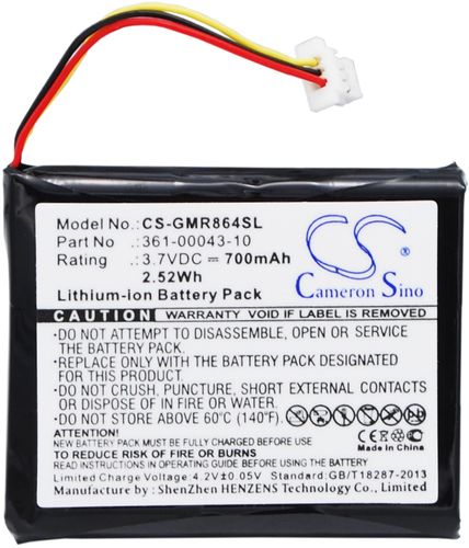 Batteri til Garmin 361-00043-10,010-11864-00,010-01069-01 700 mAh