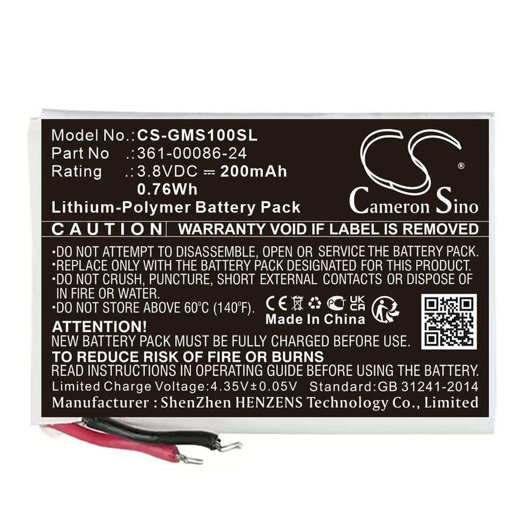 Batteri til Garmin 361-00086-24 200 mAh