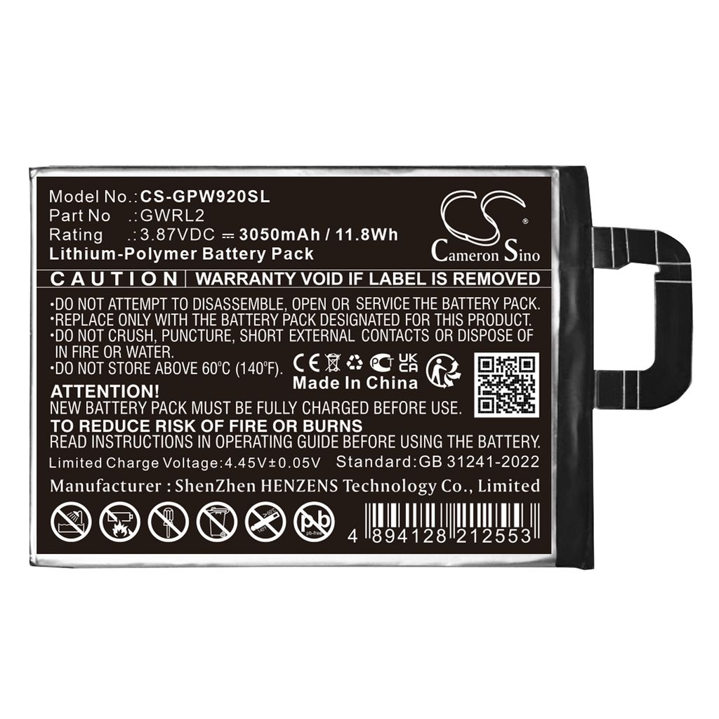 Batteri til Google GWRL2 3050 mAh
