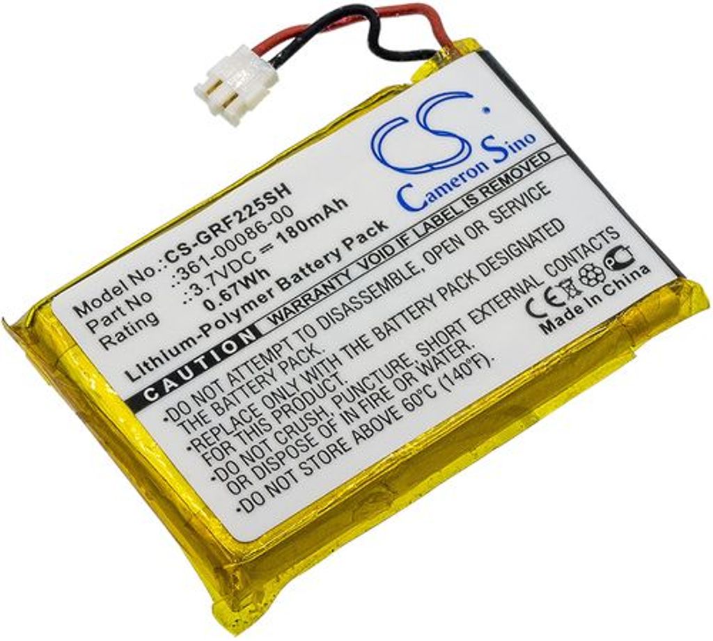 Batteri til Garmin 361-00086-00,361-00072-10,361-00086-10,361-00072-00,361-00086-23 180 mAh
