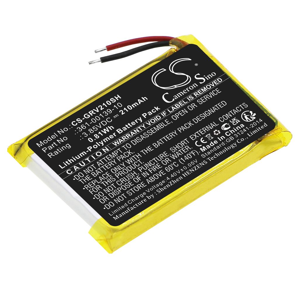Batteri til Garmin 361-00139-10,361-00145-00 210 mAh