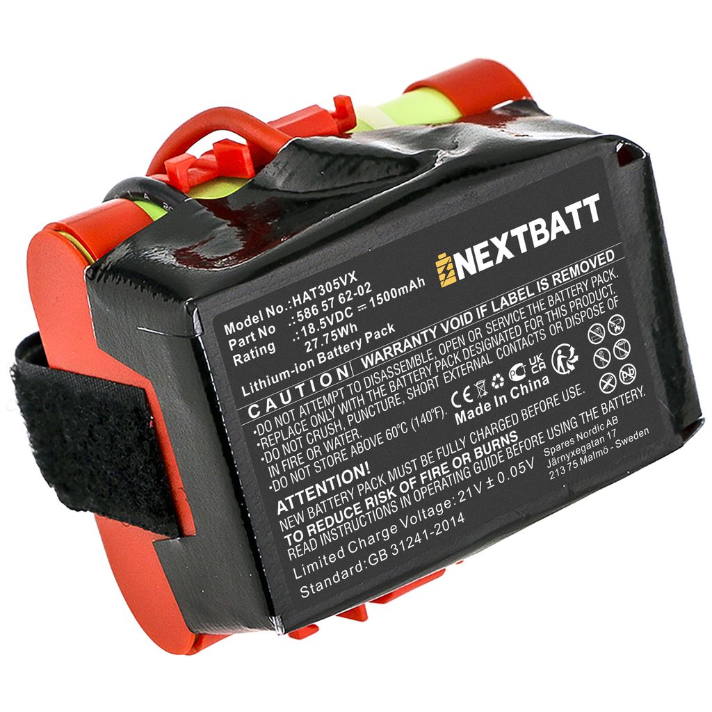 Batteri til Husqvarna 586 57 62-02,589 58 61-01 1500 mAh