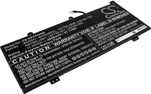 Batteri til HP BC03XL,BC03060XL,HSTNN-IB9K,HSTNN-LB8T,L84182-1C1,L84182-421,L84398-005 4950 mAh