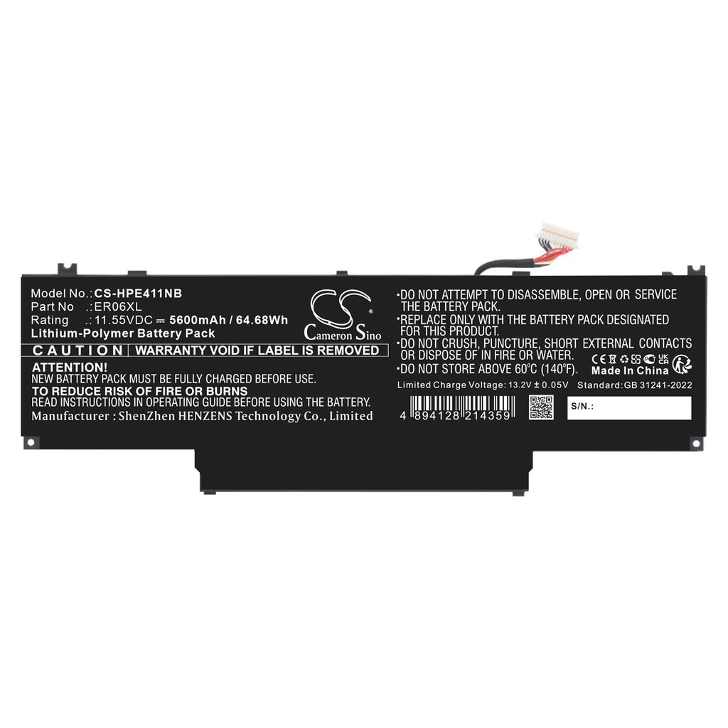 Batteri til HP ER06068XL,ER06XL,HSTNN-OB3I,N59734-271,N59734-AC1,N59788-005,TPN-DB1T 5600 mAh