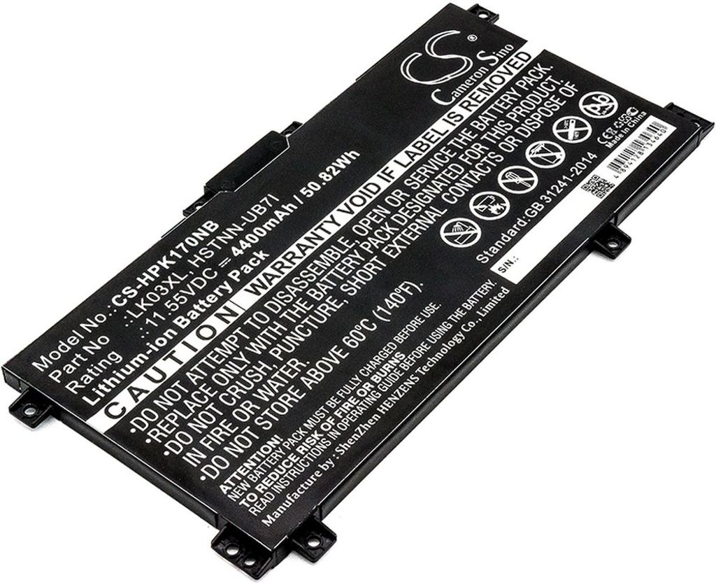 Batteri til HP LK03XL,HSTNN-UB7I,TPN-W127,TPN-W128,TPN-W129,916814-855,916368-541,916368-421,HSTNN-LB7U,HSTNN-LB8J, 4400 mAh
