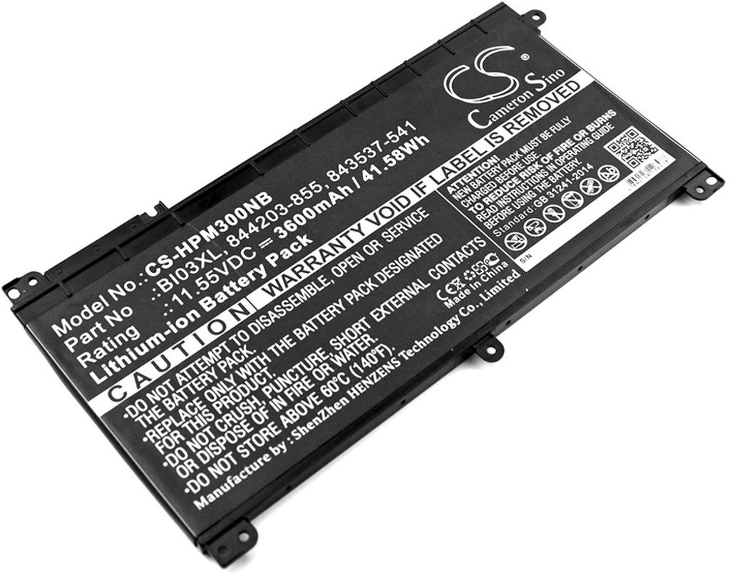 Batteri til HP BI03XL,844203-855,843537-541,HSTNN-UB6W,844203-850,HSTNN-LB7P,843537-421,1LT72ES,ON03XL,915230-541,9 3600 mAh