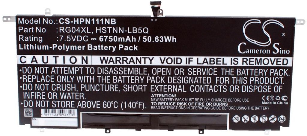 Batteri til HP RG04XL,HSTNN-LB5Q,734746-421,HSTNN-LB50,734998-001,734746-221,HSTNN-DB5Q,RG04051XL,TPN-F111 6750 mAh