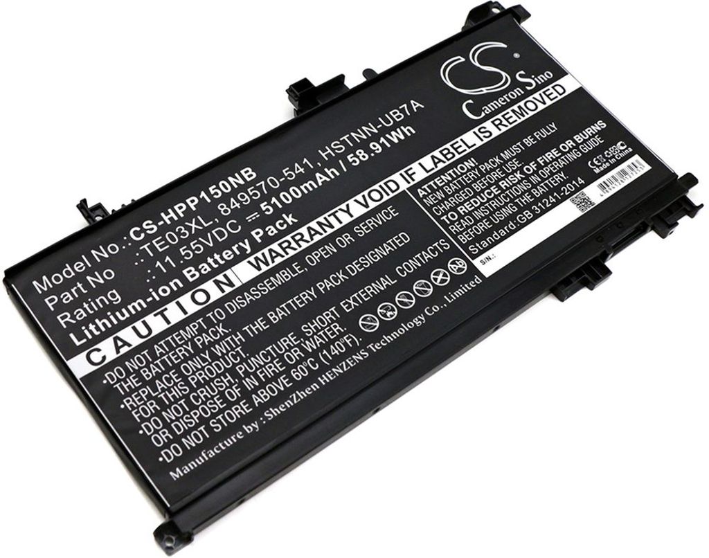 Batteri til HP TE03XL,849570-541,849910-850,AX020TX,15-AX033TX,HSTNN-UB7T,3ICP7/65/80,849570-542,849570-543,HSTNN-U 5100 mAh