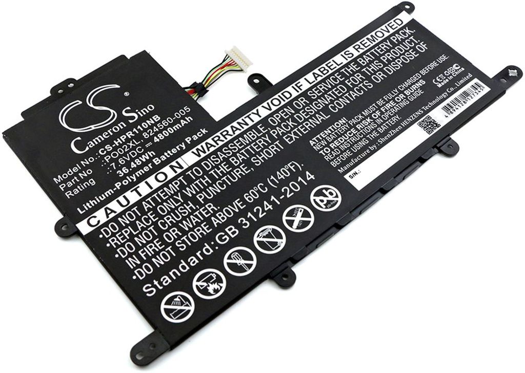 Batteri til HP PO02XL,824560-005,823908-2C1,HSTNN-DB-G,HSTNN-DB7G,823908-1C1,823908-2D1,824536-850,HSTNN-1B7G,HSTNN 4800 mAh