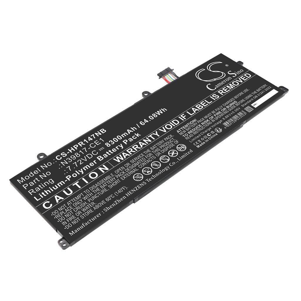 Batteri til HP HSTNN-WB0F,N39817-2C1,N39817-2D1,N39817-CE1,N39817-CF1,N39857-005,N66427-001,N67767-001,P05286-001,T 8300 mAh