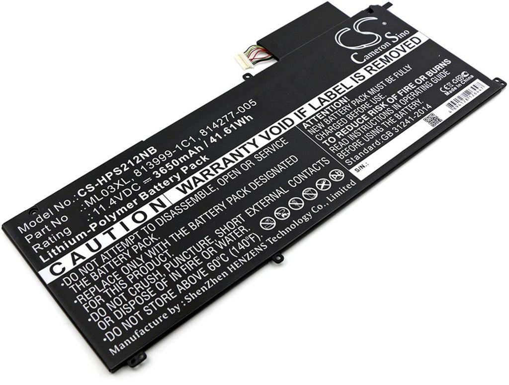 Batteri til HP ML03XL,814277-005,813999-1C1,HSTNN-IB7D,814060-850,HSTNN-1B7D,ML03042XL,ML03042XL-PL,N5S20UA,TPN-Q16 3650 mAh