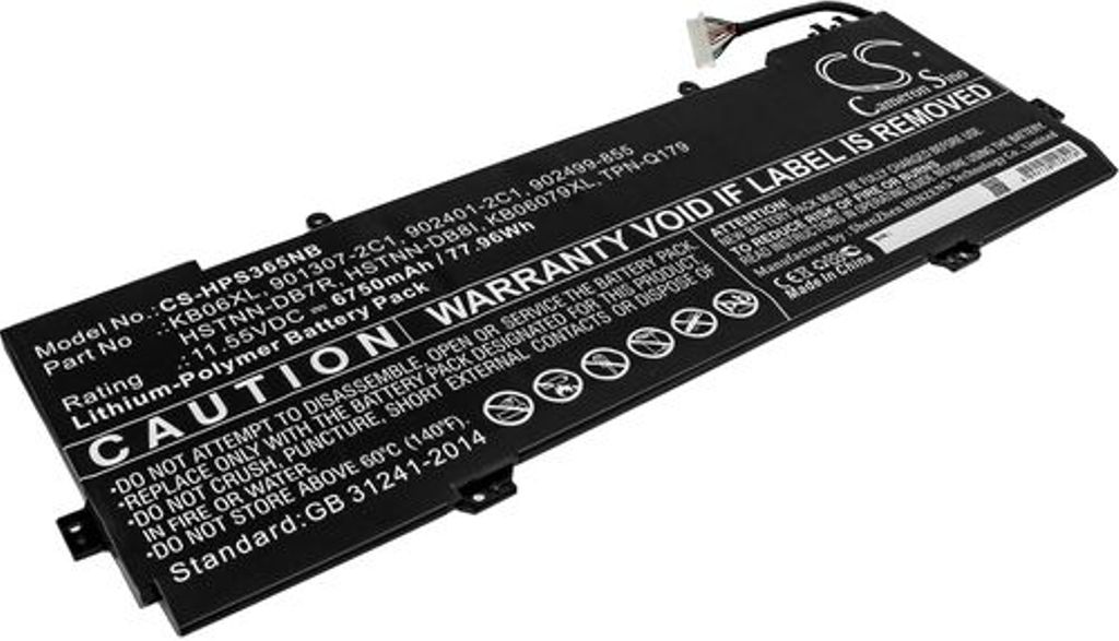 Batteri til HP KB06XL,901307-2C1,902401-2C1,902499-855,HSTNN-DB7R,HSTNN-DB8I,KB06079XL,TPN-Q179 6750 mAh