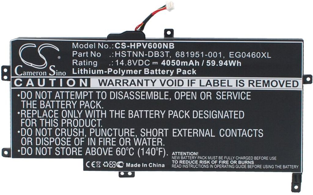 Batteri til HP EG04XL,HSTNN-DB3T,681951-001,EG0460XL,681881-171,681881-271,EG04,EG04060XL,EG04060XL-PL,EGO4XL,HSTNN 4050 mAh