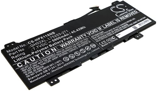 Batteri til HP 4473A9-2S1P,BQ40Z552,GH02XL,GH02047XL,HSTNN-DB9M,HSTNN-UB7V,L75253-1C1,L75253-1D1,L75253-2C1,L75253- 5900 mAh