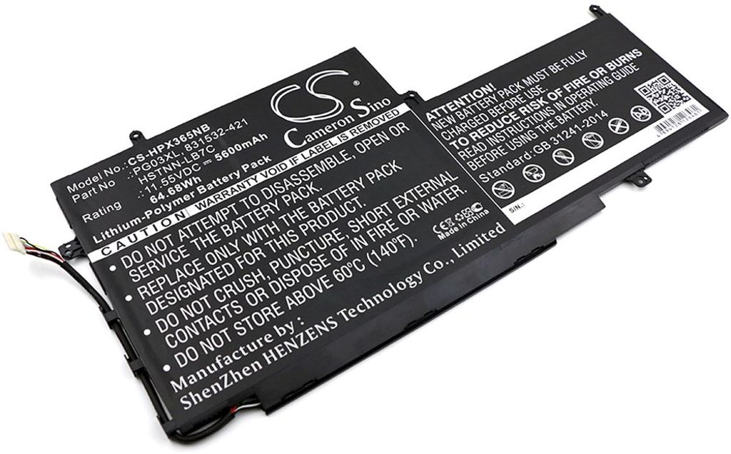 Batteri til HP PG03XL,HSTNN-LB7C,831532-421,831532-422,831731-850,831758-005,L48430-2C1,PG03064XL,TPN-Q168 5600 mAh