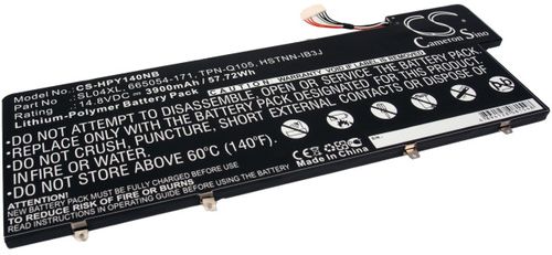 Batteri til HP SL04XL,665054-171,TPN-Q105,HSTNN-IB3J 3900 mAh