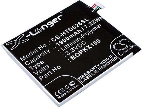 Batteri til HTC BOPKX100,B0PKX100,35H00237-00M,35H00237-01M,35H00237-05M,35H00237-04M 1900 mAh