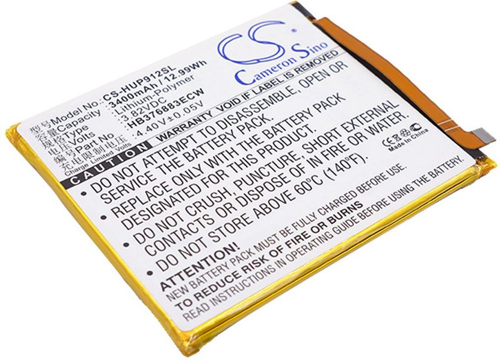 Batteri til Huawei HB376883ECW,HB376883EBW,HB376783ECW,HB376883EBC 3400 mAh