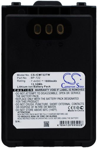 Batteri til Icom BP-722 1800 mAh