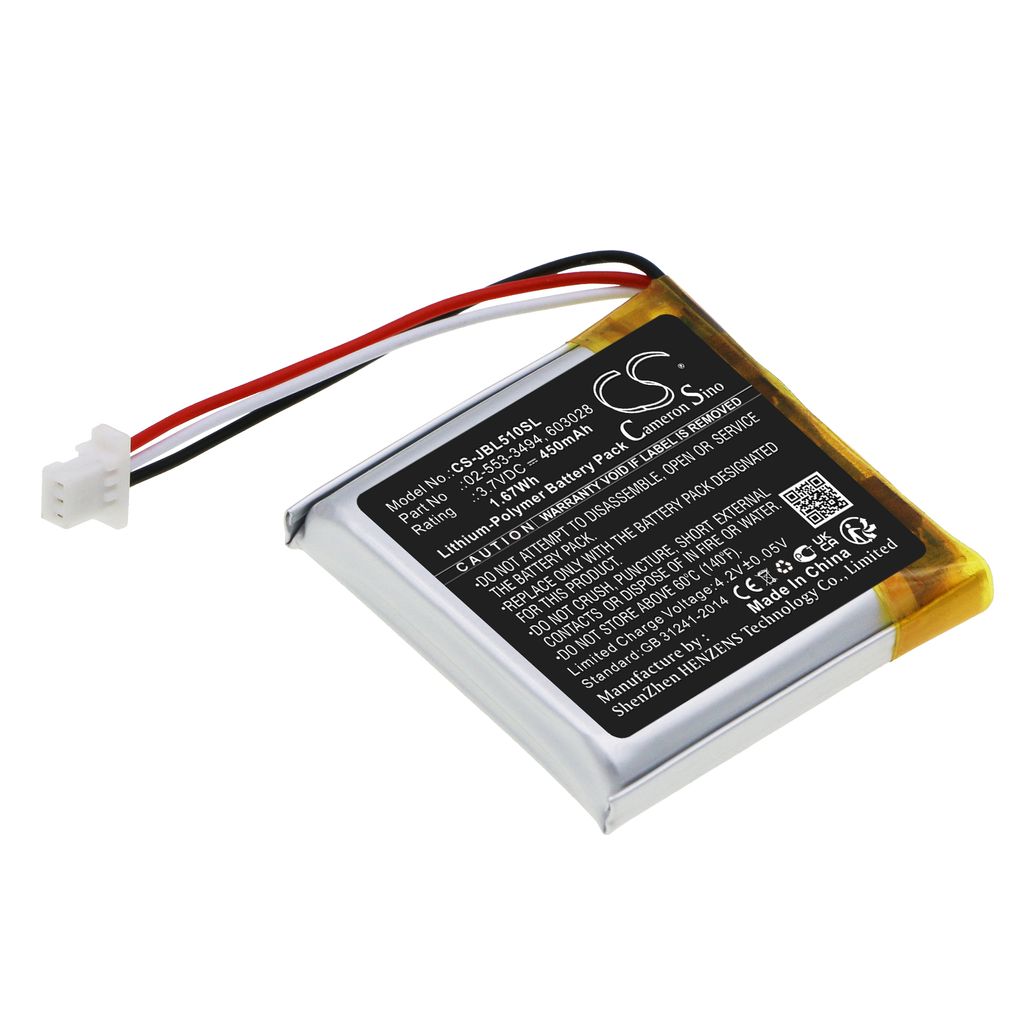 Batteri til JBL 02-553-3494,523028,603028 450 mAh
