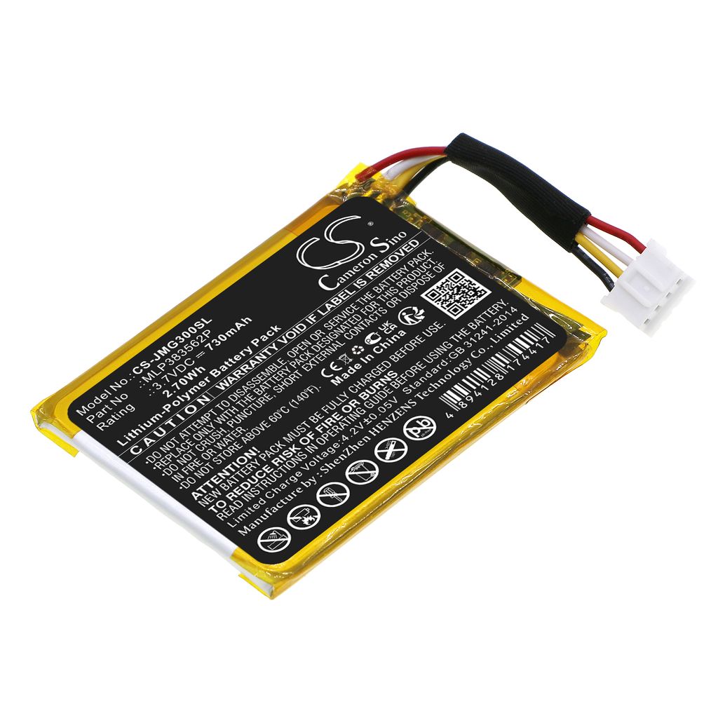 Batteri til JBL MLP383562P,GSP383562,324054 730 mAh