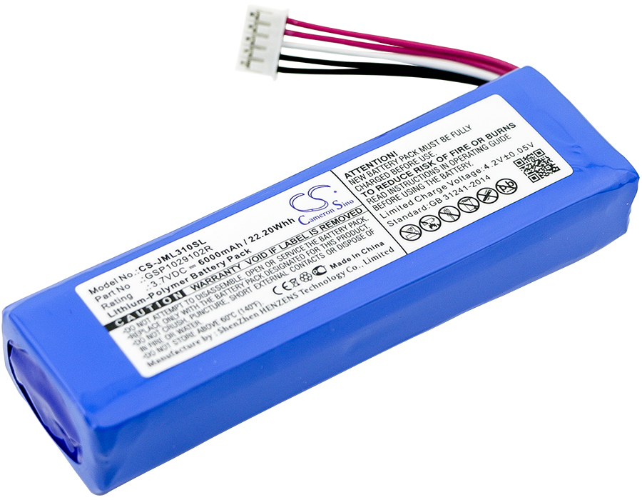 Batteri til JBL GSP1029102R,P763098 6000 mAh
