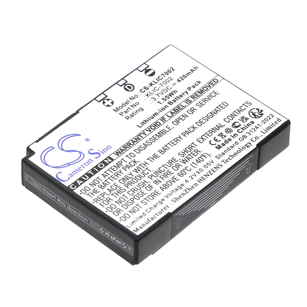 Batteri til Kodak KLIC-7002 (420mAh)