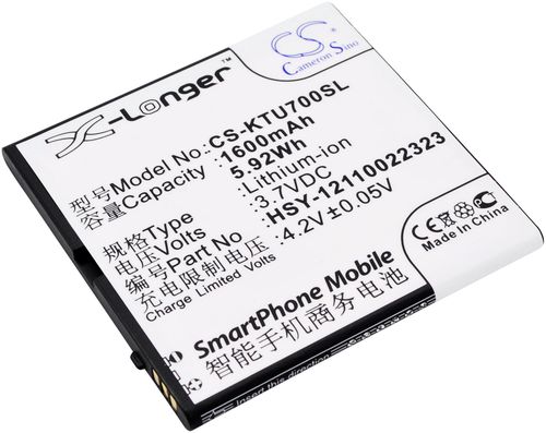 Batteri til K-Touch HSY-12110022323 1600 mAh