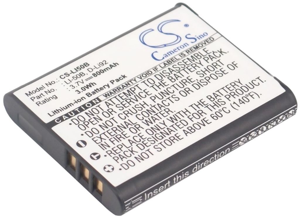 Batteri til Olympus LI-50B (800mAh)