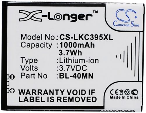 Batteri til LG BL-40MN,EAC61700902 1000 mAh