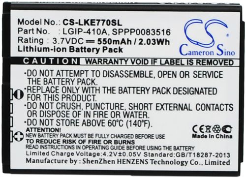 Batteri til LG LGIP-410A,SPPP0083516,SBPL0085603 550 mAh