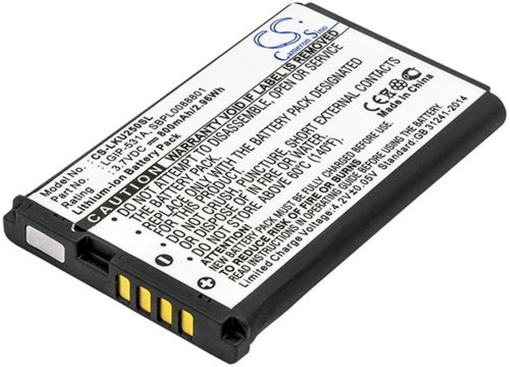 Batteri til T-Mobile LGIP-531A,SBPL0088801 800 mAh
