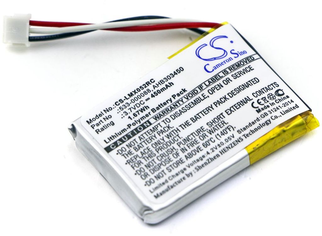 Batteri til Logitech 533-000120,533-000121,533-000170,533-000172,533-000205,533-000207,AHB303450,AHB572535P JT-04,L/N: 14 450 mAh